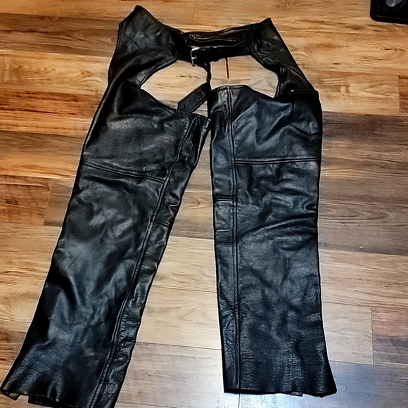 Unisex IK leather motorcycle chaps - Picture 1 of 4